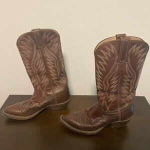 Dan Post Lizard Skin Pointed Toe Cowboy Boots Size 6.5D.  Good pre-owned conditi